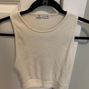 Cropped, ribbed ZARA tank